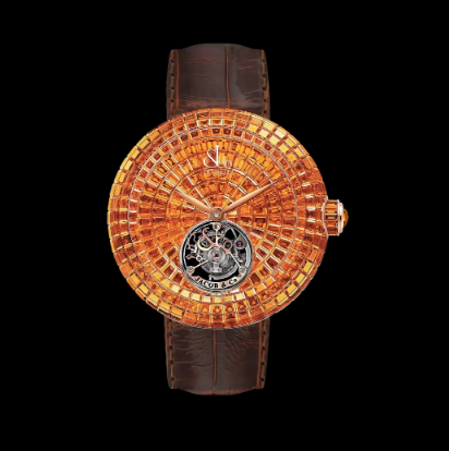 Review Jacob & Co brilliant flying tourbillon ORANGE SAPPHIRES (ROSE GOLD) BT543.40.BO.BO.B Replica watch